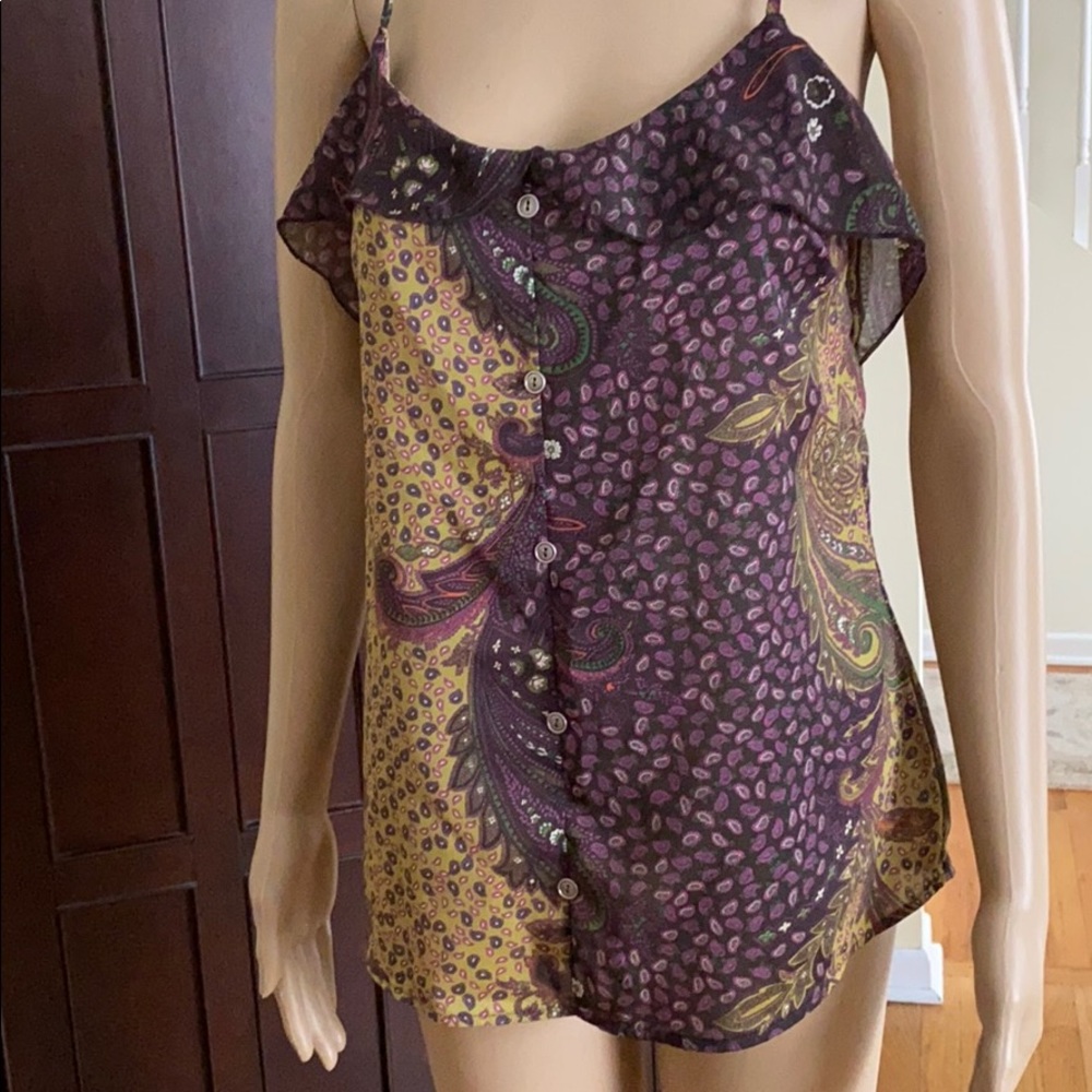 HIP sz L sheer top paisley print EUC wore once